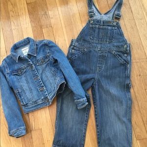 Overalls and jean jacket